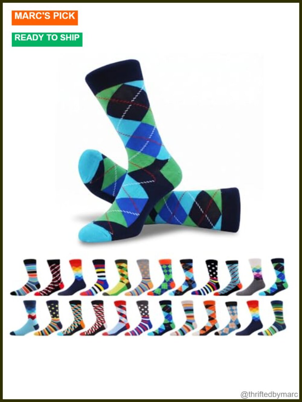 Men's Novelty Dress Socks Cotton Crew Geometric Patterned Fun Formal Gift